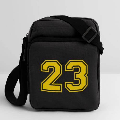 Number 23 in a classic athletic collegiate font - Upright Crossbody Bag