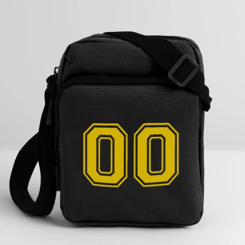Number 00 in a classic athletic collegiate font - Upright Crossbody Bag
