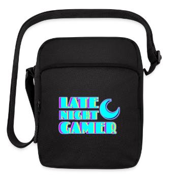  Men's Late Night Gamer Glitch - Neon Synthwave - Upright Crossbody Bag - black - Front