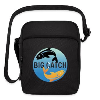 Big Catch Fish Design for Anglers - Upright Crossbody Bag - black - Front