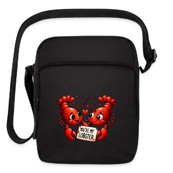 Lobster Love Puns - Upright Crossbody Bag - black - Front