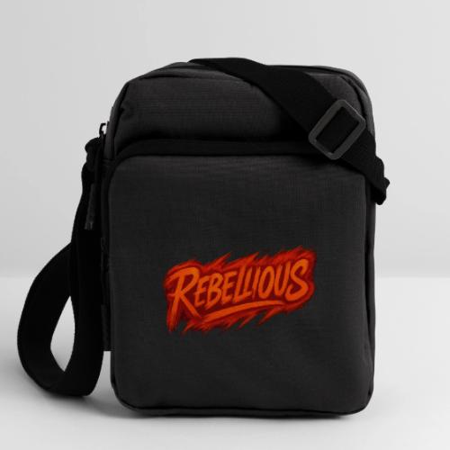 Rebellious Graffiti Neon Orange Streetwear T-Shirt - Upright Crossbody Bag