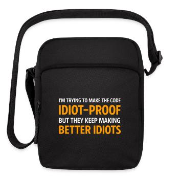 Idiot-Proof Code Quote - Upright Crossbody Bag - black - Front
