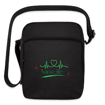 CUTE NURSE LIFE HEARTBEAT STETHOSCOPE MEDICAL GIFT - Upright Crossbody Bag - black - Front
