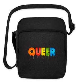 Queer Typo for Pride Month Equal Rights LGBTQ - Upright Crossbody Bag - black - Front