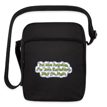 I’m Not Arguing – Checkerboard Sass Quote - Upright Crossbody Bag - black - Front