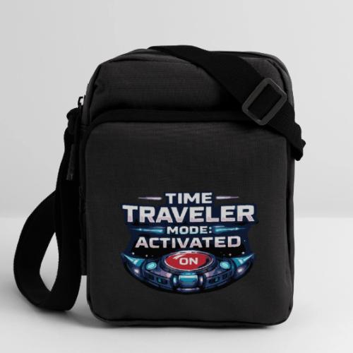Time Traveler Mode – Futuristic Neon Sci-Fi Tee - Upright Crossbody Bag