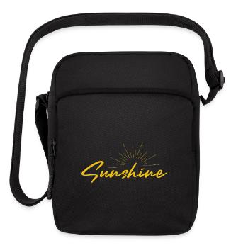 Radiant Sunshine Script on Elegant Black - Upright Crossbody Bag - black - Front