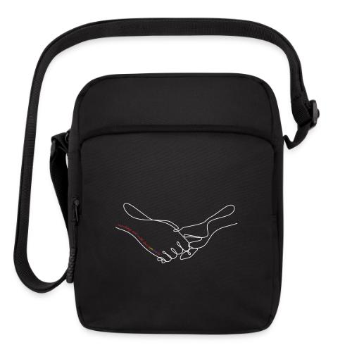 Reaching Out With Love (white outlines) - Upright Crossbody Bag