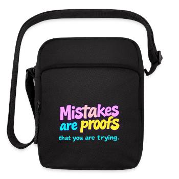 Mistakes Are Proofs That You Are Trying - Upright Crossbody Bag - black - Front