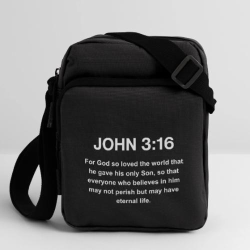 John 3:16 Christian Apparel – White - Upright Crossbody Bag