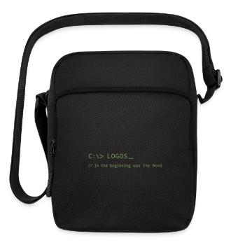 Logos John 1:1 Tech Christian Programmer - Upright Crossbody Bag - black - Front