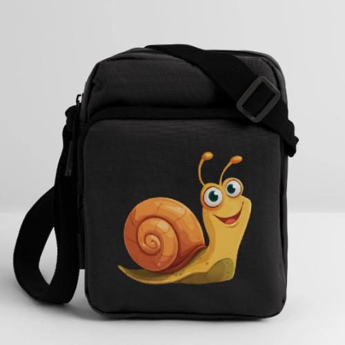 Happy Cartoon Snail with a Smile - Upright Crossbody Bag