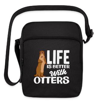 Sea Otter Life Better - Upright Crossbody Bag - black - Front