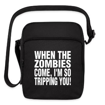 When Zombies Come I'm So Tripping Tshirt - Upright Crossbody Bag - black - Front
