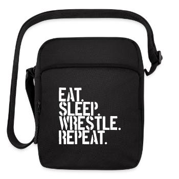 Eat Sleep Wrestle Repeat Wrestling - Upright Crossbody Bag - black - Front
