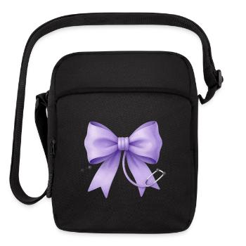 Lavender Nurse Bow & Stethoscope - Upright Crossbody Bag - black - Front
