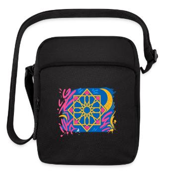 Geometric Mandala Neon Splash - Upright Crossbody Bag - black - Front