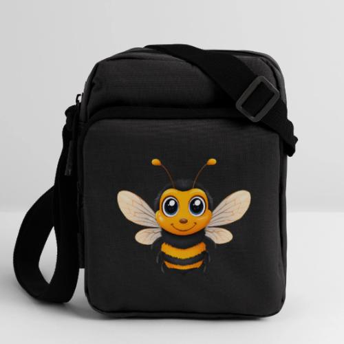 Happy Cartoon Baby Bee with Open Wings - Upright Crossbody Bag