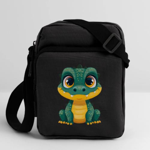 Smiling Cartoon Alligator - Upright Crossbody Bag