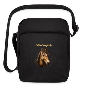 Silent Majesty Horse T-Shirt Design  - Upright Crossbody Bag - black - Front
