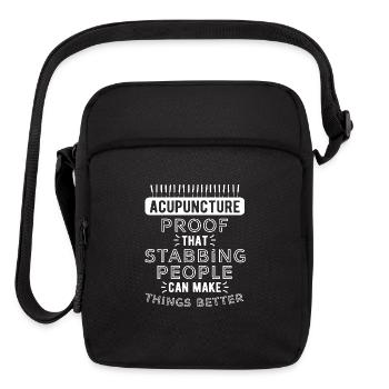 Acupuncture Proof That Stabbing People - Upright Crossbody Bag - black - Front