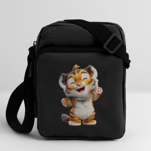 Energetic Baby Tiger Standing with Joy - Upright Crossbody Bag