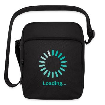 Teal Loading Spinner Graphic - Upright Crossbody Bag - black - Front