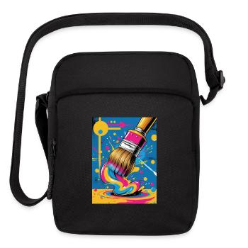 Vivid Splash Paintbrush - Upright Crossbody Bag - black - Front