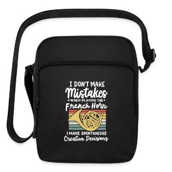 French Horn Player Hornist - Upright Crossbody Bag - black - Front
