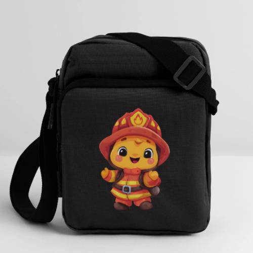 Cute Cartoon Firefighter in Red and Yellow Suit - Upright Crossbody Bag