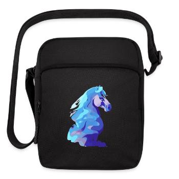 horse head design - Upright Crossbody Bag - black - Front
