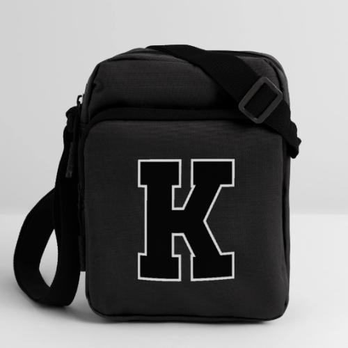 Varsity Letter K Collegiate Font Design - Upright Crossbody Bag