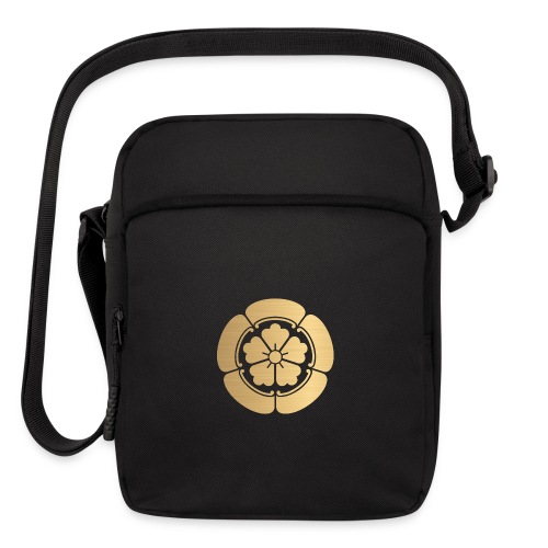 Oda Mon Japanese samurai clan faux brushed gold - Upright Crossbody Bag