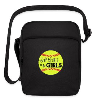 softball is for girls - Upright Crossbody Bag - black - Front