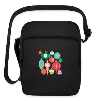Retro Christmas Ornaments - Upright Crossbody Bag - black - Front