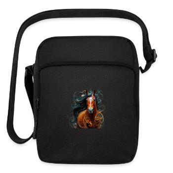 horse lovers - Upright Crossbody Bag - black - Front