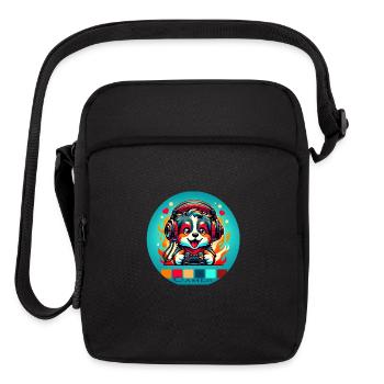 Adorable Gamer Puppy - Upright Crossbody Bag - black - Front