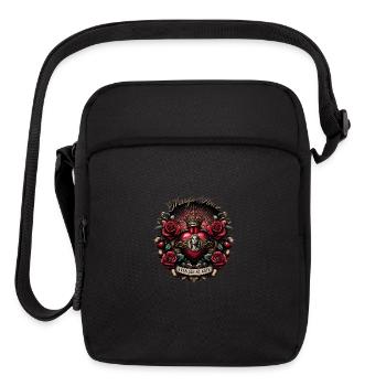 Heart in rose ornament - Upright Crossbody Bag - black - Front