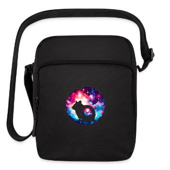 Cool Hamster Galaxy Space Art - Upright Crossbody Bag - black - Front