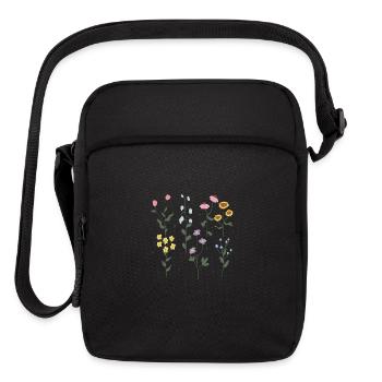 Flowers - Upright Crossbody Bag - black - Front