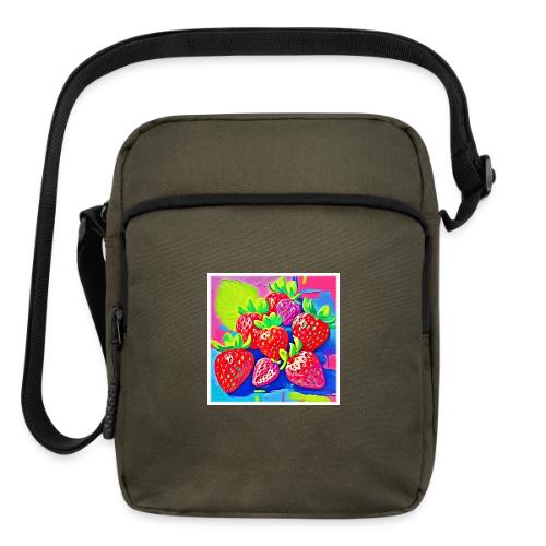 Pop Art Strawberries - Upright Crossbody Bag