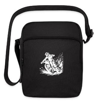 Fast Motocross Rider In The Mud Splash - Upright Crossbody Bag - black - Front