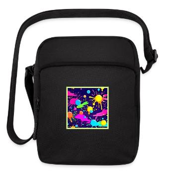 Neon Color Splash Art - Upright Crossbody Bag - black - Front