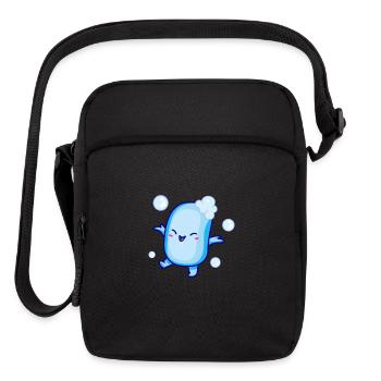 Cute Blue Happy Soap - Upright Crossbody Bag - black - Front