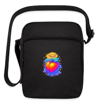 Neon peach divine - Upright Crossbody Bag - black - Front