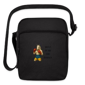 DONT PUSH THE HORSES design - Upright Crossbody Bag - black - Front