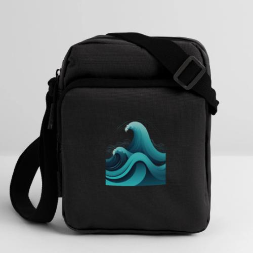 Dynamic Ocean Wave Illustration - Upright Crossbody Bag
