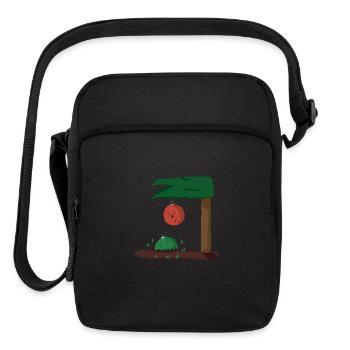Falling Christmas Ornament - Upright Crossbody Bag - black - Front