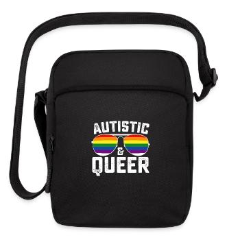 Autistic And Queer Autism Gay Lesbian LGBTQ - Upright Crossbody Bag - black - Front